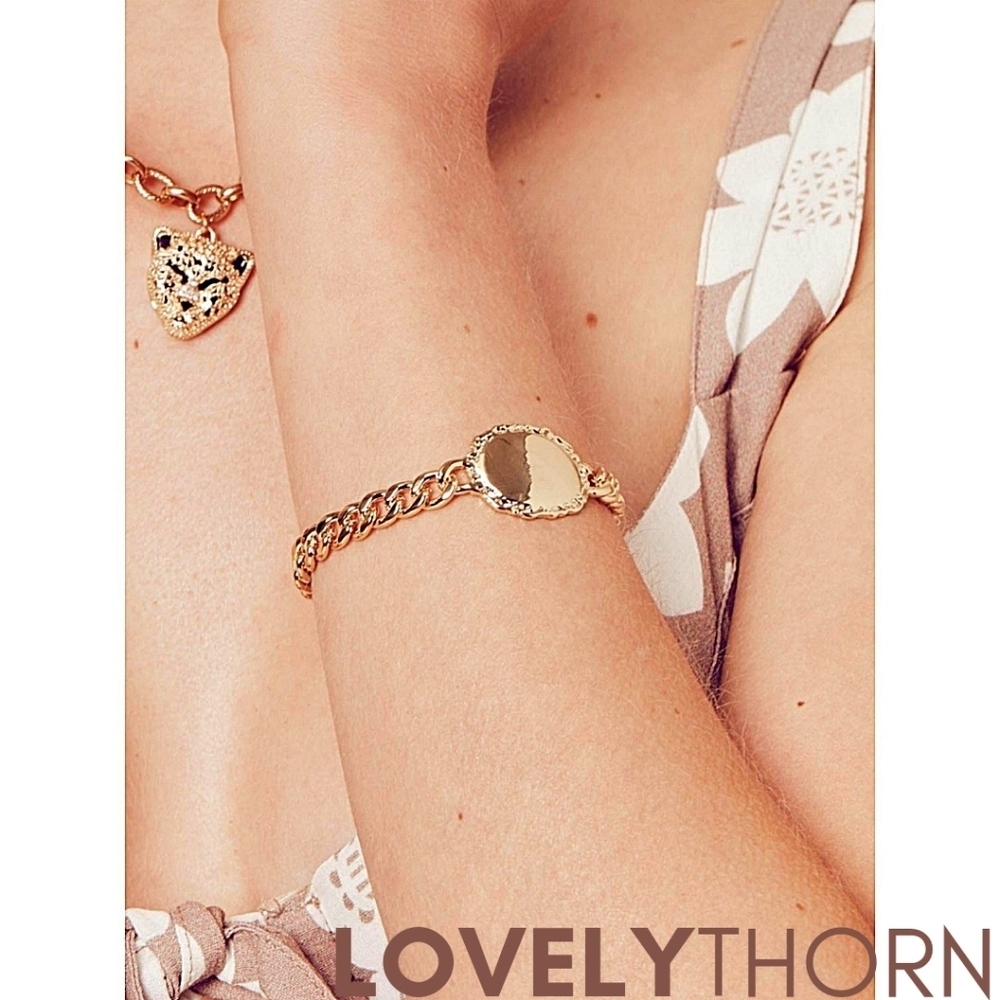 VANESSA MOONEY // ltd ed gold nugget chunky curb chain ID bracelet - Picture 15 of 15